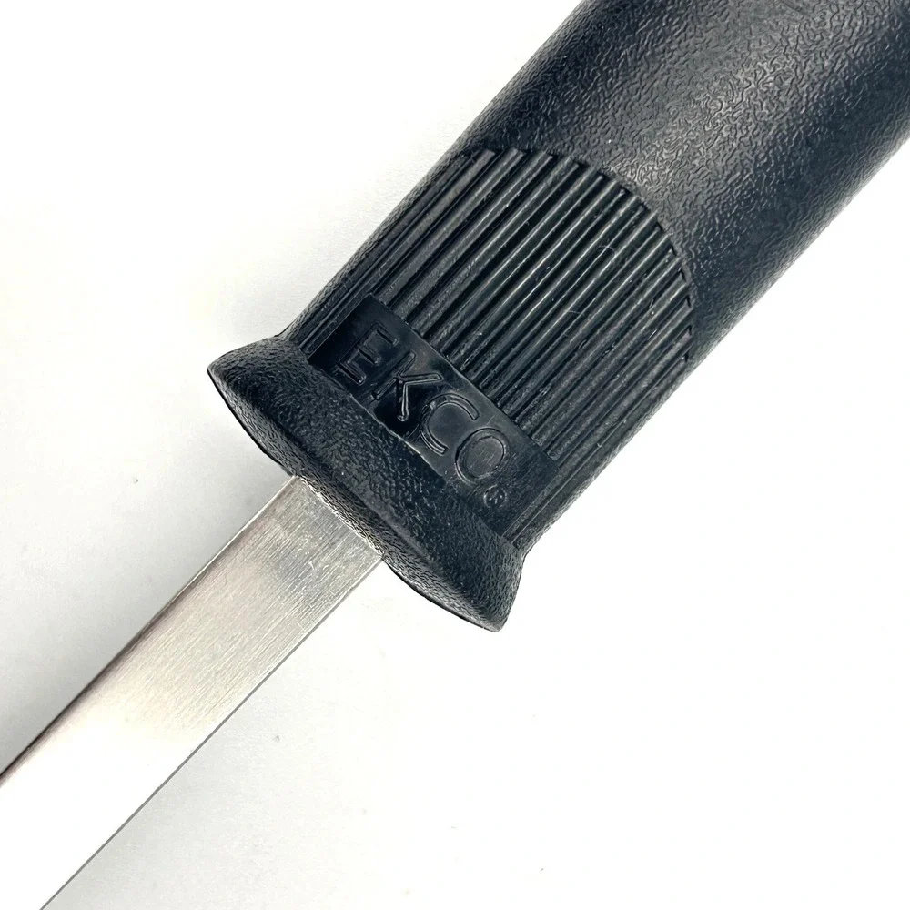 Vintage EKCO Slotted Serving Spoon Stainless Steel Black Handle 12